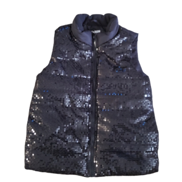 The Childrens Place Girl Black Puffer Vest XL - Picture 2 of 5